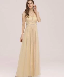 Ever-Pretty US SHOP BY OCCASION Fancy Sleeveless Beaded Belt Tulle Bridesmaid Dress