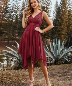 Ever-Pretty US SHOP BY OCCASION Stunning V Neck Lace Asymmetrical Hems Dress For Women 54 Ever-Pretty US SHOP BY OCCASION Stunning V Neck Lace Asymmetrical Hems Dress For Women