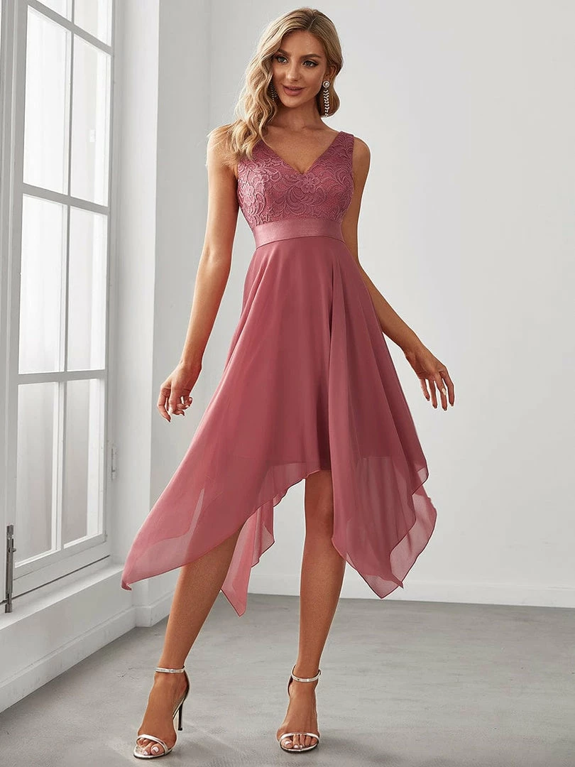 Ever-Pretty US Stunning V Neck Lace & Chiffon Prom Dress For Women SHOP BY OCCASION 14 Ever-Pretty US Stunning V Neck Lace & Chiffon Prom Dress For Women SHOP BY OCCASION