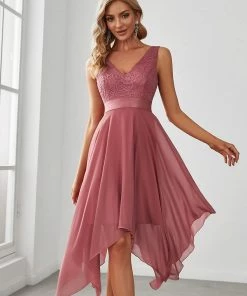 Ever-Pretty US Stunning V Neck Lace & Chiffon Prom Dress For Women SHOP BY OCCASION 58 Ever-Pretty US Stunning V Neck Lace & Chiffon Prom Dress For Women SHOP BY OCCASION