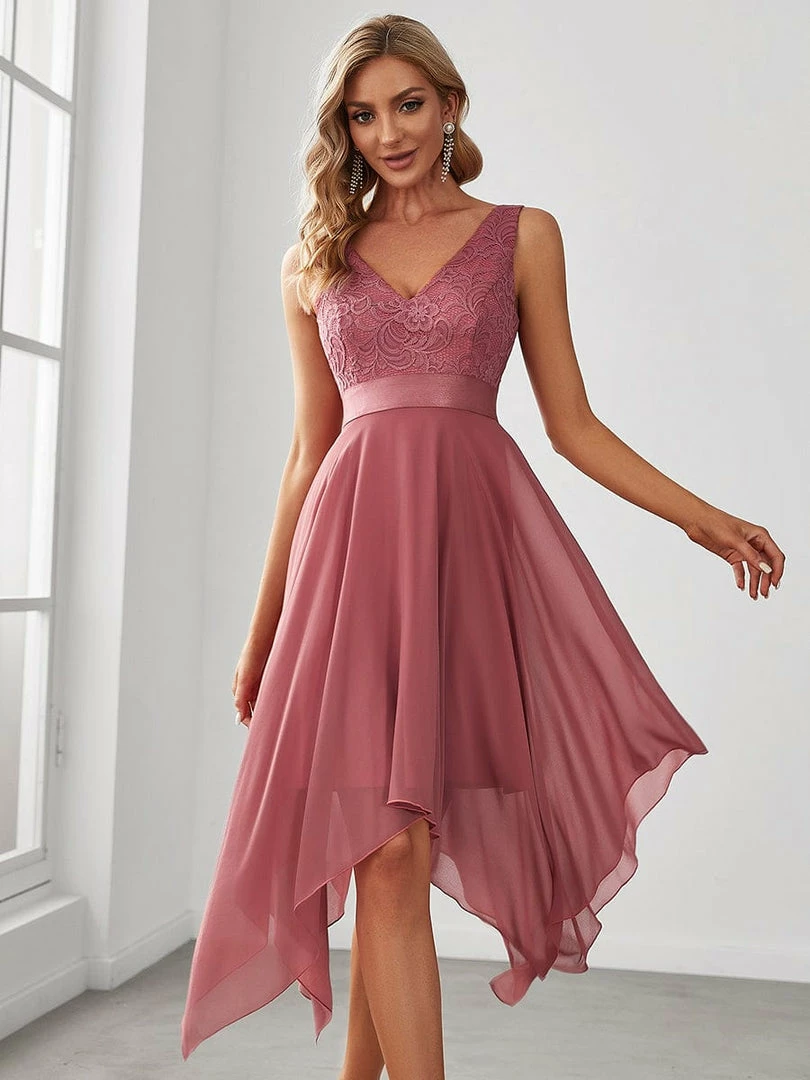 Ever-Pretty US Stunning V Neck Lace & Chiffon Prom Dress For Women SHOP BY OCCASION 11 Ever-Pretty US Stunning V Neck Lace & Chiffon Prom Dress For Women SHOP BY OCCASION