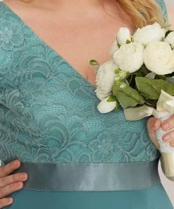 Ever-Pretty US Plus Size Stunning V Neck Lace & Chiffon Prom Dress For Women SHOP BY OCCASION