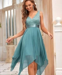 Ever-Pretty US SHOP BY OCCASION Stunning V Neck Lace Asymmetrical Hems Dress For Women 82 Ever-Pretty US SHOP BY OCCASION Stunning V Neck Lace Asymmetrical Hems Dress For Women