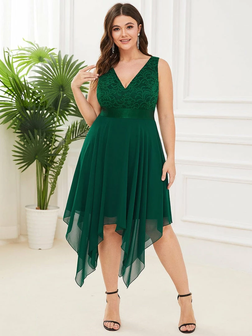 Ever-Pretty US Stunning V Neck Lace & Chiffon Prom Dress For Women SHOP BY OCCASION 6 Ever-Pretty US Stunning V Neck Lace & Chiffon Prom Dress For Women SHOP BY OCCASION