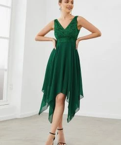 Ever-Pretty US Stunning V Neck Lace & Chiffon Prom Dress For Women SHOP BY OCCASION 52 Ever-Pretty US Stunning V Neck Lace & Chiffon Prom Dress For Women SHOP BY OCCASION