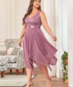 Ever-Pretty US SHOP BY OCCASION Stunning V Neck Lace Asymmetrical Hems Dress For Women 96 Ever-Pretty US SHOP BY OCCASION Stunning V Neck Lace Asymmetrical Hems Dress For Women