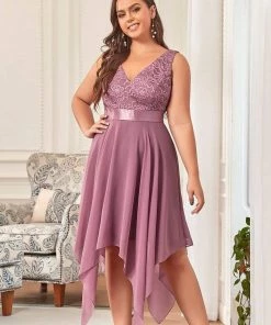 Ever-Pretty US SHOP BY OCCASION Stunning V Neck Lace Asymmetrical Hems Dress For Women 92 Ever-Pretty US SHOP BY OCCASION Stunning V Neck Lace Asymmetrical Hems Dress For Women