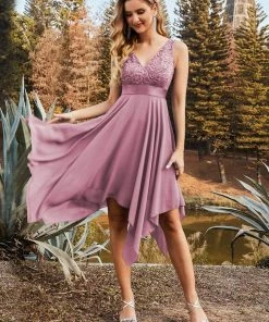 Ever-Pretty US SHOP BY OCCASION Stunning V Neck Lace Asymmetrical Hems Dress For Women 91 Ever-Pretty US SHOP BY OCCASION Stunning V Neck Lace Asymmetrical Hems Dress For Women