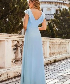 Ever-Pretty US SHOP BY OCCASION Sweet Pleated Bodice Ruffle Sleeve Long Bridesmaid Dress 32 Ever-Pretty US SHOP BY OCCASION Sweet Pleated Bodice Ruffle Sleeve Long Bridesmaid Dress