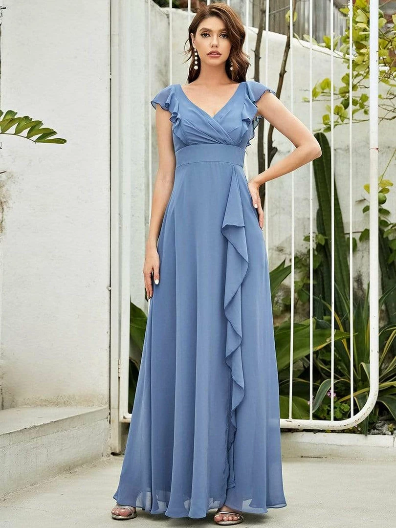 Ever-Pretty US SHOP BY OCCASION Sweet Pleated Bodice Ruffle Sleeve Long Bridesmaid Dress 16 Ever-Pretty US SHOP BY OCCASION Sweet Pleated Bodice Ruffle Sleeve Long Bridesmaid Dress