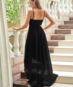 Ever-Pretty US V Neck High-low Hem Pleated Tulle Prom Dress Prom Dresses