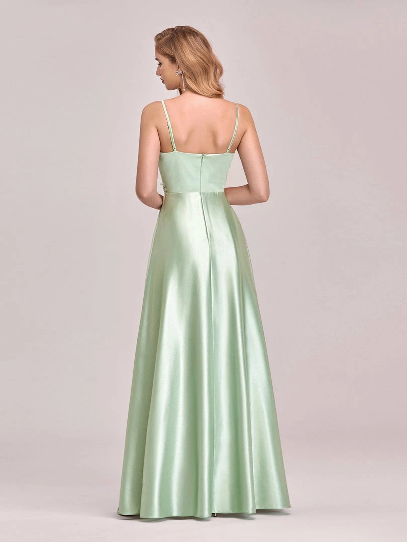 Ever-Pretty US Summer Dresses 2022 Custom Size Deep V Neck Satin Spaghetti Straps Prom Dresses 2 Ever-Pretty US Summer Dresses 2022 Custom Size Deep V Neck Satin Spaghetti Straps Prom Dresses
