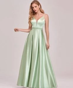 Ever-Pretty US Summer Dresses 2022 Custom Size Deep V Neck Satin Spaghetti Straps Prom Dresses 8 Ever-Pretty US Summer Dresses 2022 Custom Size Deep V Neck Satin Spaghetti Straps Prom Dresses