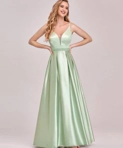 Ever-Pretty US Summer Dresses 2022 Custom Size Deep V Neck Satin Spaghetti Straps Prom Dresses 9 Ever-Pretty US Summer Dresses 2022 Custom Size Deep V Neck Satin Spaghetti Straps Prom Dresses