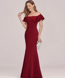 Ever-Pretty US Sexy Off Shoulder Mermaid Evening Dress With Appliques