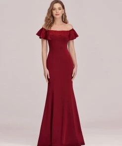 Ever-Pretty US Sexy Off Shoulder Mermaid Evening Dress With Appliques