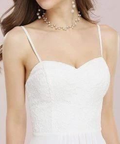 Ever-Pretty US SHOP BY OCCASION Spaghetti Straps Knee-length Casual Chiffon Wedding Dress