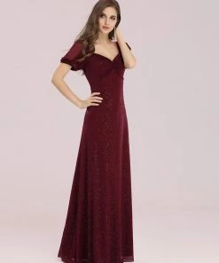 Ever-Pretty US SHOP BY OCCASION Simple Sheath Sweetheart Neck Floor Length Bridesmaid Dress