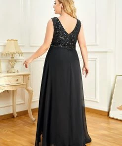 Ever-Pretty US SHOP BY OCCASION Sexy High-Low Maxi Chiffon Evening Dresses With Sequin