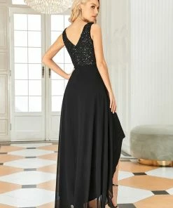 Ever-Pretty US SHOP BY OCCASION Sexy High-Low Maxi Chiffon Evening Dresses With Sequin