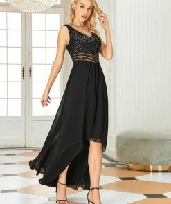 Ever-Pretty US SHOP BY OCCASION Sexy High-Low Maxi Chiffon Evening Dresses With Sequin