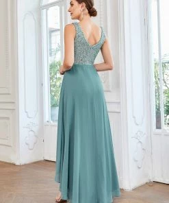 Ever-Pretty US SHOP BY OCCASION Sexy High-Low Maxi Chiffon Evening Dresses With Sequin