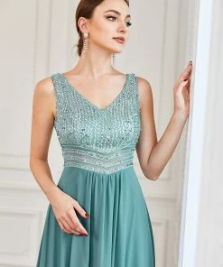 Ever-Pretty US SHOP BY OCCASION Sexy High-Low Maxi Chiffon Evening Dresses With Sequin