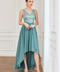 Ever-Pretty US SHOP BY OCCASION Sexy High-Low Maxi Chiffon Evening Dresses With Sequin