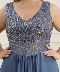 Ever-Pretty US SHOP BY OCCASION Sexy High-Low Maxi Chiffon Evening Dresses With Sequin