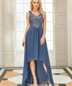 Ever-Pretty US SHOP BY OCCASION Sexy High-Low Maxi Chiffon Evening Dresses With Sequin