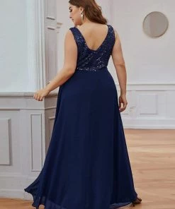 Ever-Pretty US SHOP BY OCCASION Sexy High-Low Maxi Chiffon Evening Dresses With Sequin