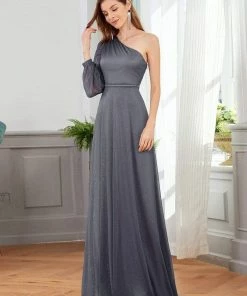 Ever-Pretty US Charming One Shoulder Evening Dresses With Long Sleeve SHOP BY OCCASION