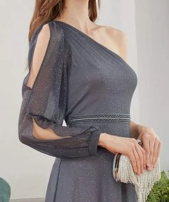 Ever-Pretty US Charming One Shoulder Evening Dresses With Long Sleeve SHOP BY OCCASION