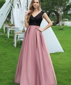 Ever-Pretty US Custom Size Sequin V-neck A-line Evening Dresses Summer Dresses 2022