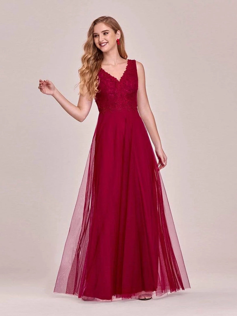Ever-Pretty US SHOP BY OCCASION Women's Stunning V Neck Tulle & Lace Evening Dress For Engagement 2 Ever-Pretty US SHOP BY OCCASION Women's Stunning V Neck Tulle & Lace Evening Dress For Engagement