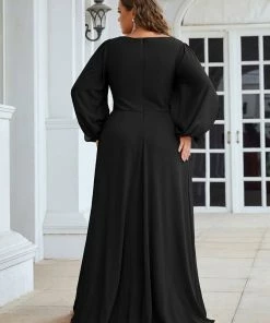 Ever-Pretty US SHOP BY OCCASION Elegant Chiffon V-Neckline Long Sleeve Formal Evening Dress