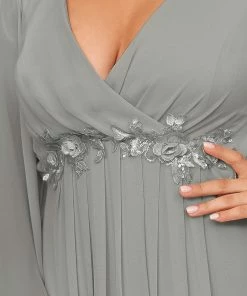 Ever-Pretty US Elegant Plus Size Long Sleeve Maxi Chiffon Formal Evening Gowns