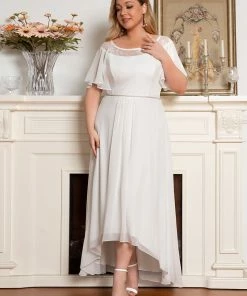 Ever-Pretty US SHOP BY OCCASION Plus Size Boat Neck Formal Cocktail Dress With Sleeves