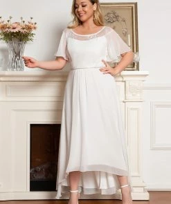 Ever-Pretty US SHOP BY OCCASION Plus Size Boat Neck Formal Cocktail Dress With Sleeves