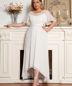 Ever-Pretty US SHOP BY OCCASION Plus Size Boat Neck Formal Cocktail Dress With Sleeves