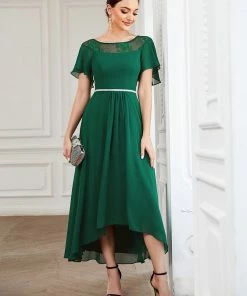 Ever-Pretty US SHOP BY OCCASION Plus Size Boat Neck Formal Cocktail Dress With Sleeves