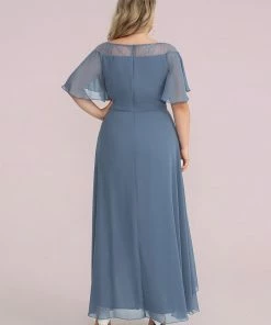 Ever-Pretty US SHOP BY OCCASION Plus Size Boat Neck Formal Cocktail Dress With Sleeves