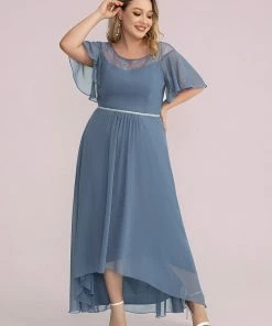 Ever-Pretty US SHOP BY OCCASION Plus Size Boat Neck Formal Cocktail Dress With Sleeves
