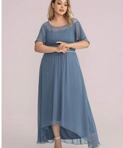 Ever-Pretty US SHOP BY OCCASION Plus Size Boat Neck Formal Cocktail Dress With Sleeves