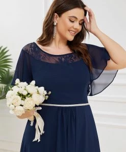 Ever-Pretty US SHOP BY OCCASION Plus Size Boat Neck Formal Cocktail Dress With Sleeves