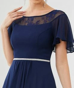 Ever-Pretty US SHOP BY OCCASION Women's Casual Boat Neck A-Line Midi Dress With Asymmetrical Hems