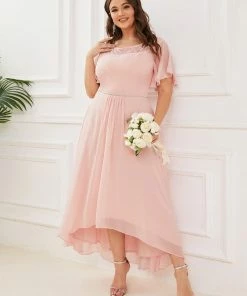 Ever-Pretty US SHOP BY OCCASION Plus Size Boat Neck Formal Cocktail Dress With Sleeves