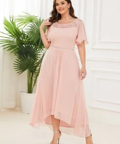 Ever-Pretty US SHOP BY OCCASION Plus Size Boat Neck Formal Cocktail Dress With Sleeves