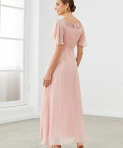 Ever-Pretty US SHOP BY OCCASION Women's Casual Boat Neck A-Line Midi Dress With Asymmetrical Hems