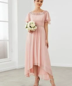 Ever-Pretty US SHOP BY OCCASION Women's Casual Boat Neck A-Line Midi Dress With Asymmetrical Hems